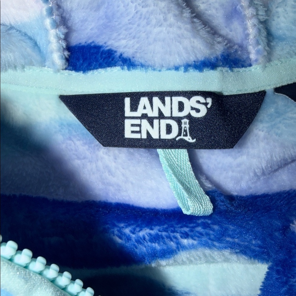 Lands' End Kids' Striped Hoodie - Blue, Pink, and White - Picture 2 of 10